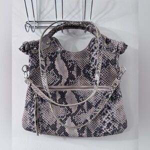 Pietro Alessandro Gray Faux Snakeskin Crossbody Bag